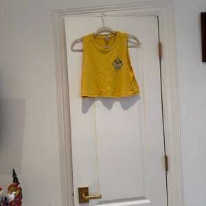 Forever 21 Yellow Crop Top with Graphic